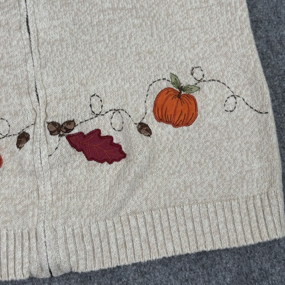 Southern Lady Sweater Vest Womens 8 Fall Autumn Embroidery Seasonal Pumpkin Leaf - Picture 3 of 11